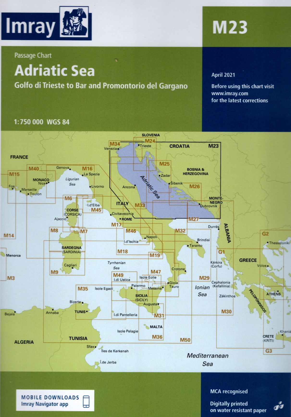 Adriatic sea 1:750.000 M23